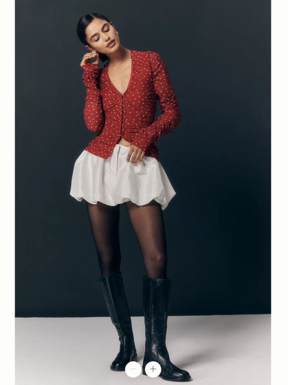 Anthropologie Maeve Ruched Long-Sleeve V-Neck Top - Picture 4 of 4